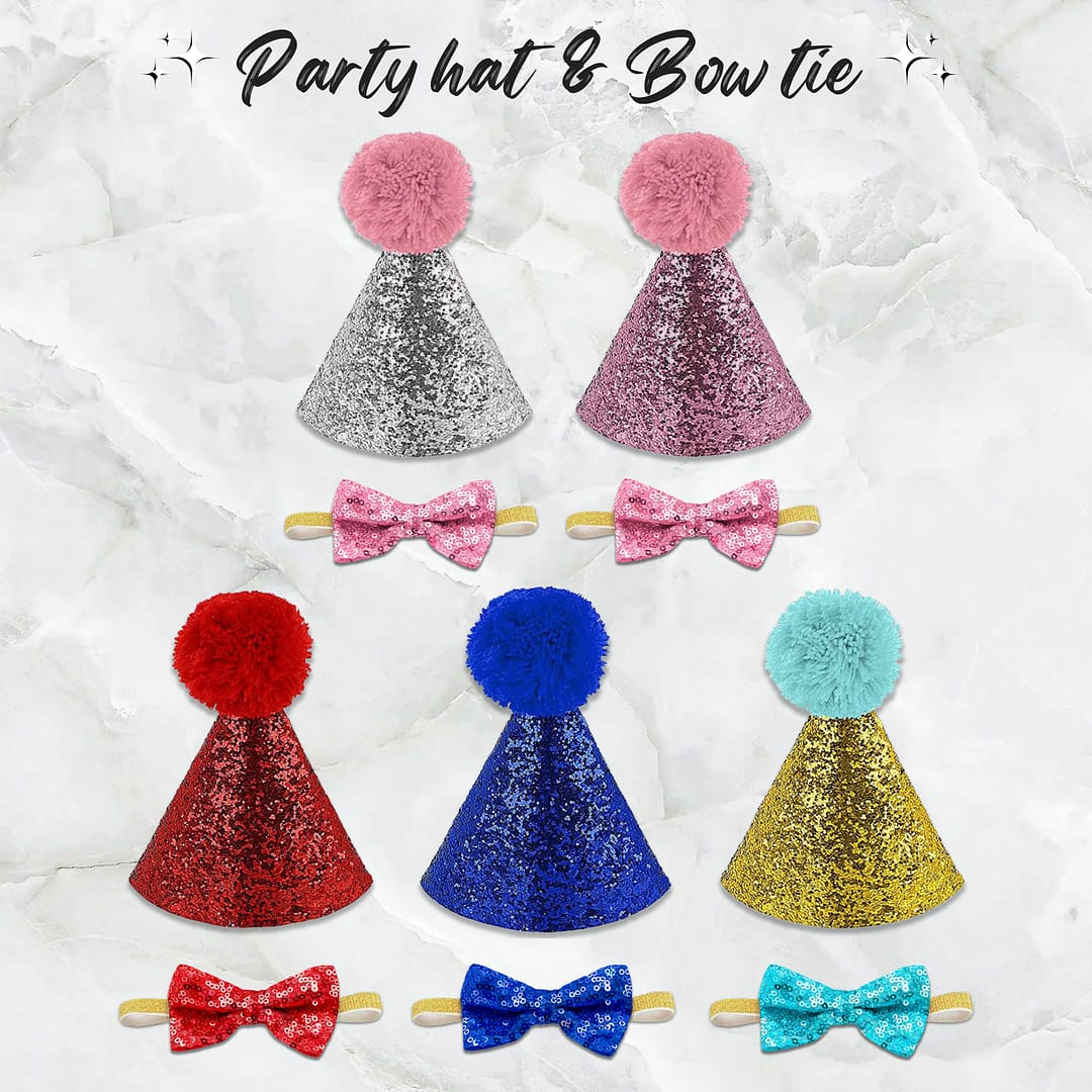 Party Hat & Bow Tie - 002 Sequin Party Hat & Bow Tie