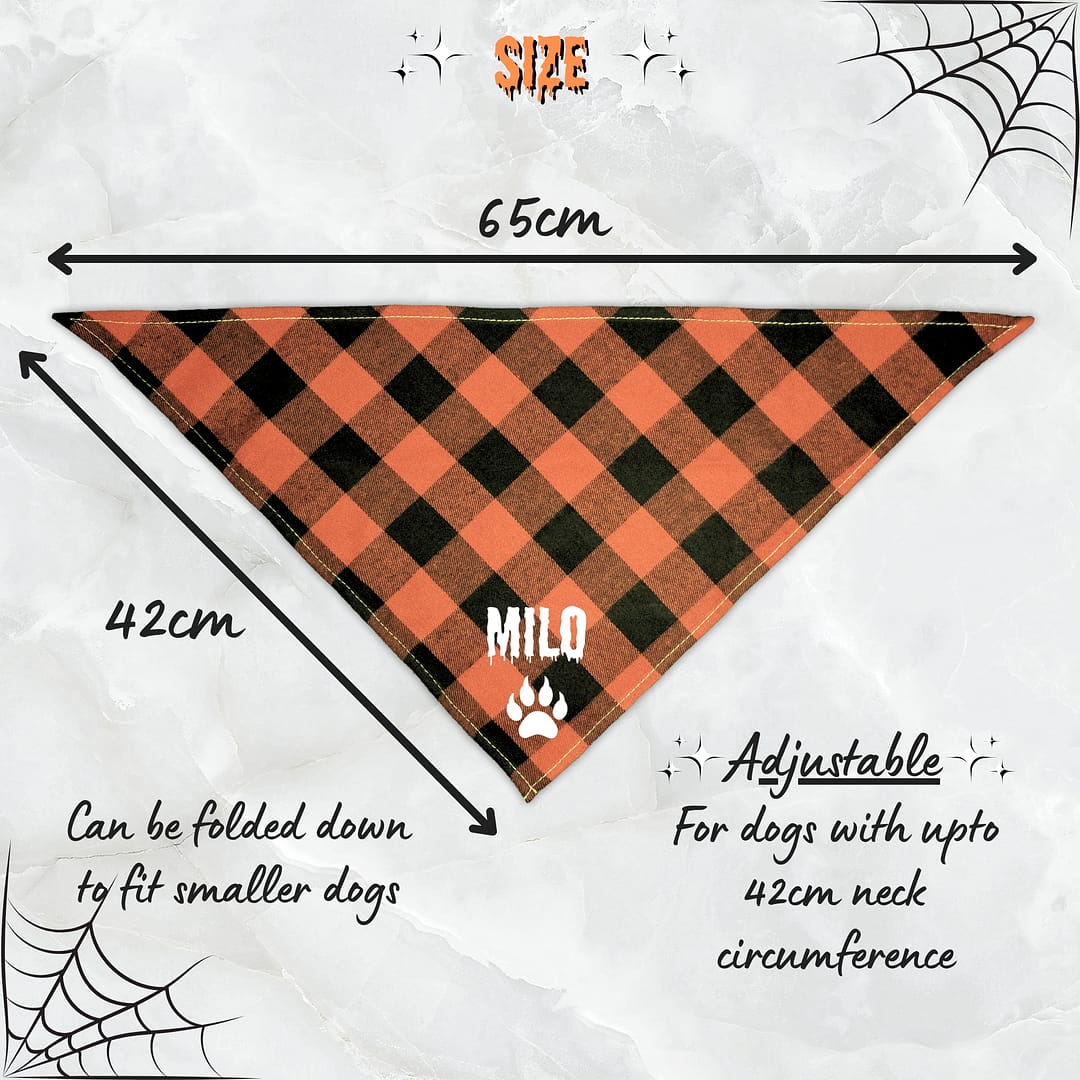 Personalised Halloween Bandana Centre - 002 Personalised Halloween Dog Bandana - Glow in the Dark!