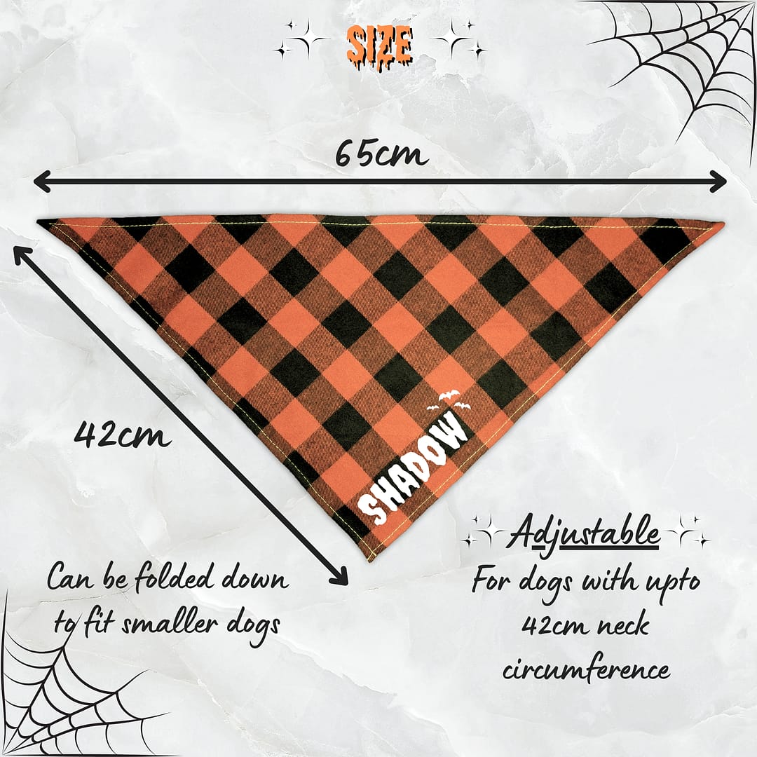 Personalised Halloween Bandana Side - 002 Personalised Halloween Dog Bandana - Glow in the Dark!
