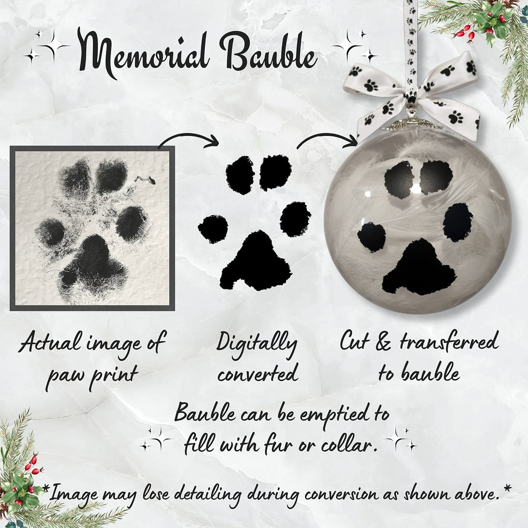 Memorial Bauble - 002 Personalised Dog Memorial Bauble