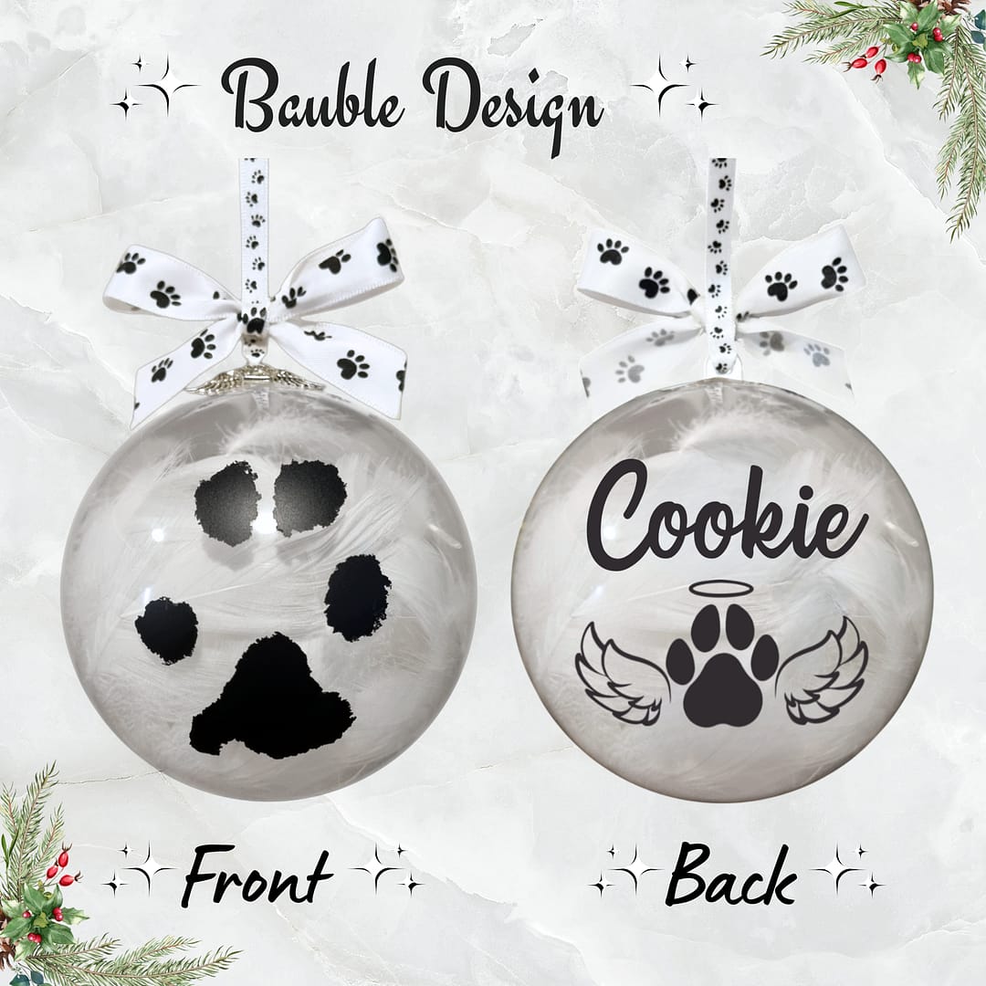 Memorial Bauble - 005 Personalised Dog Memorial Bauble